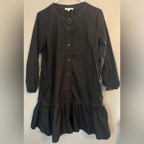 Beachlunchlounge Black Button Front Long Sleeve Jett Dress Size S - Picture 2 of 10